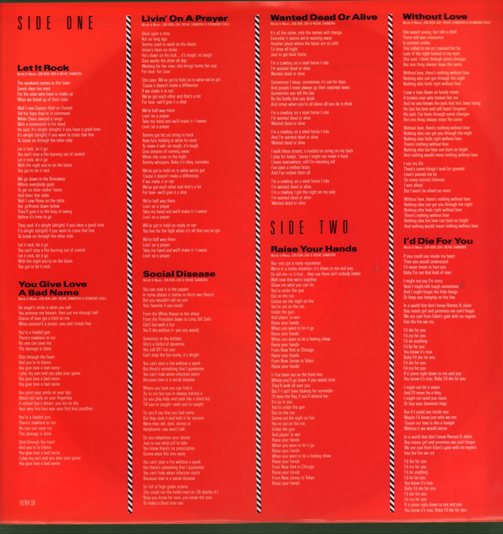 Bon Jovi - Slippery When Wet - Lp