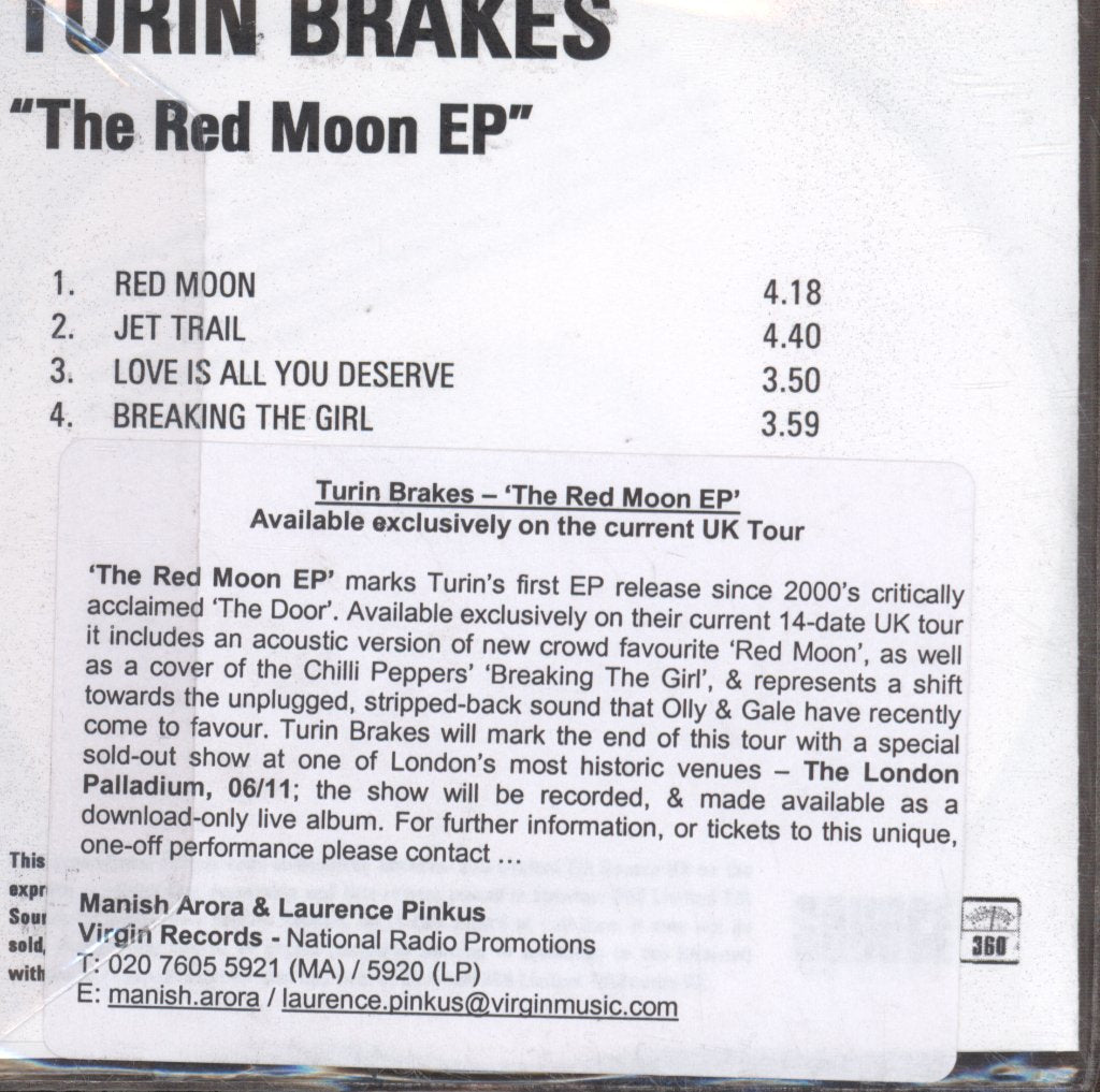 Turin Brakes - Red Moon EP - Cdr