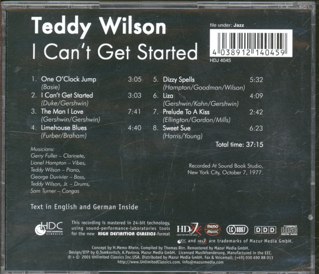 Teddy Wilson - I Can't Get Started - Cd