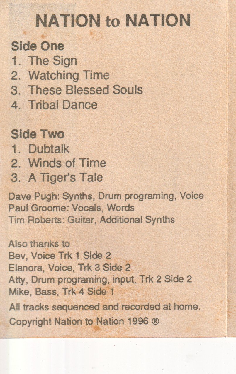 nation to nation (electronic) - nation to nation - Cassette