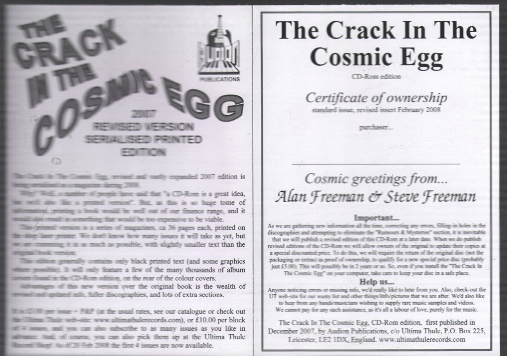 Various Artists - The Crack In The Cosmic Egg - Cd Rom