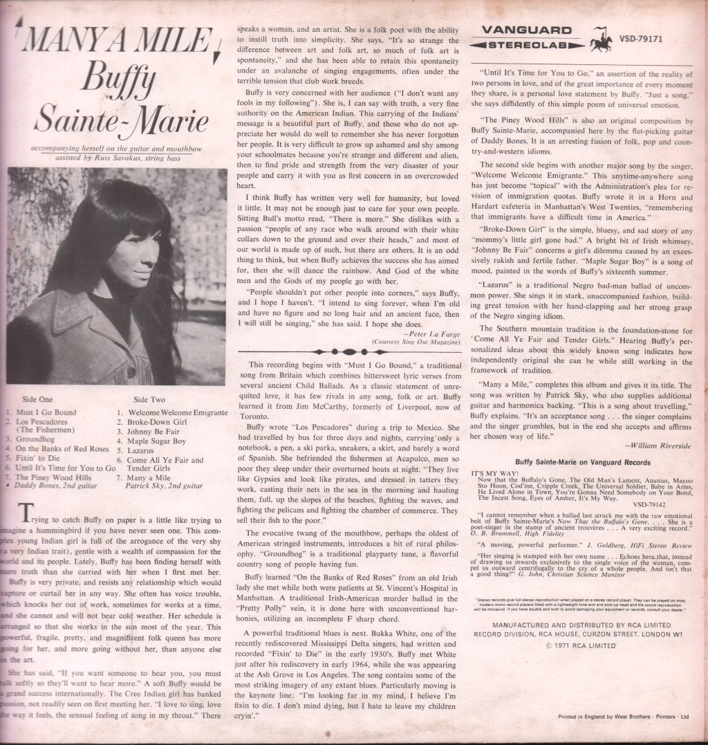 Buffy Sainte Marie - Many A Mile - Lp