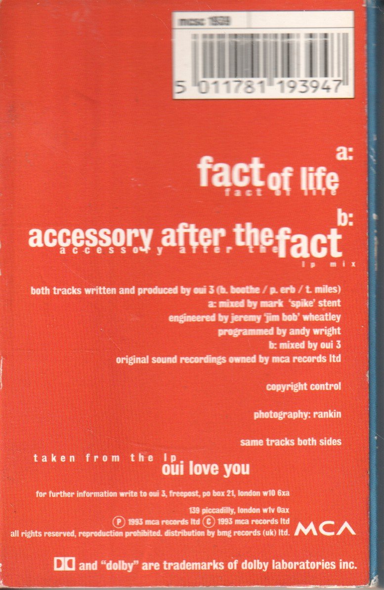 Oui 3 - Fact Of Life - Cassette