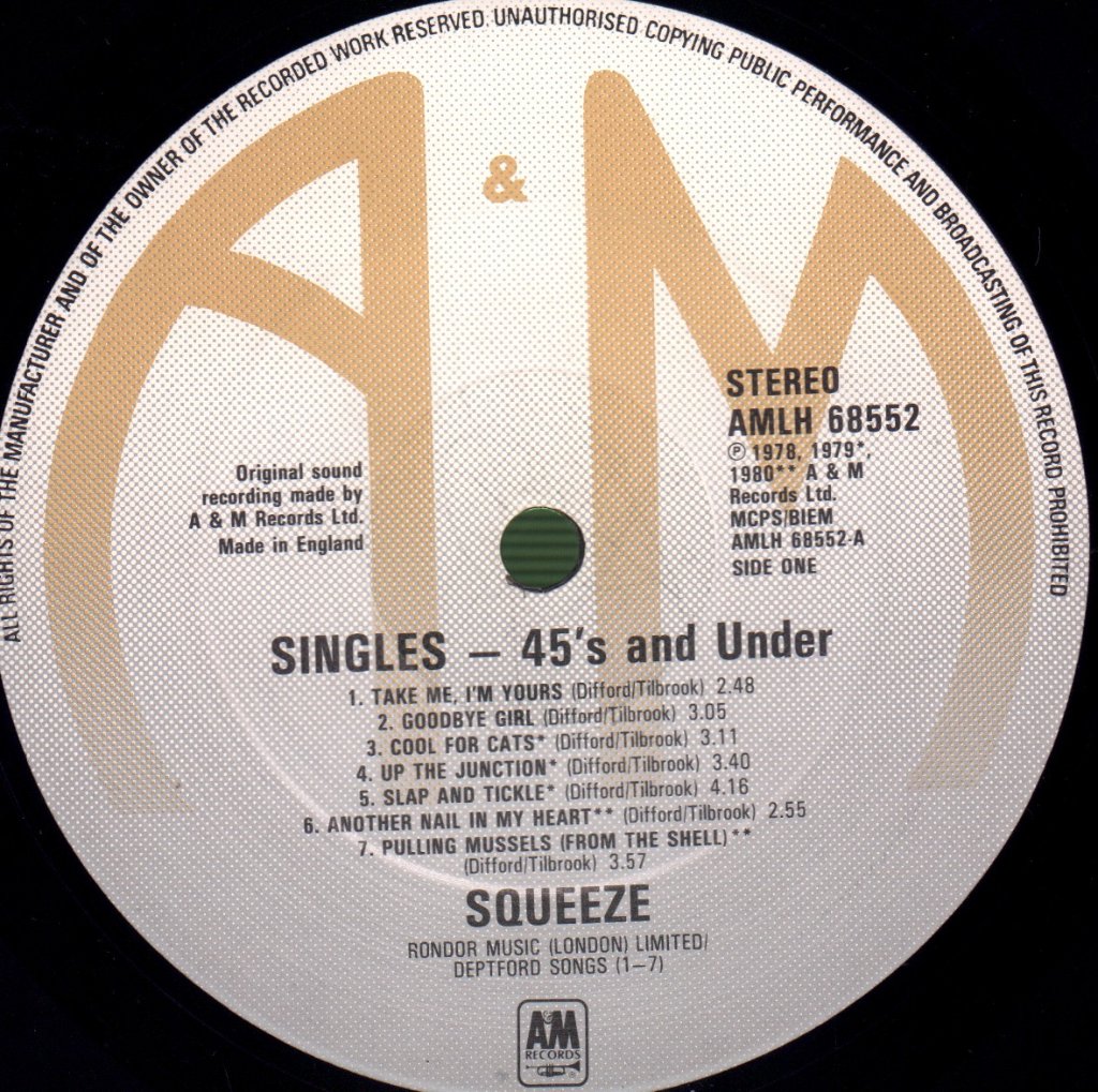 Squeeze - Singles 45'S And Under - Lp