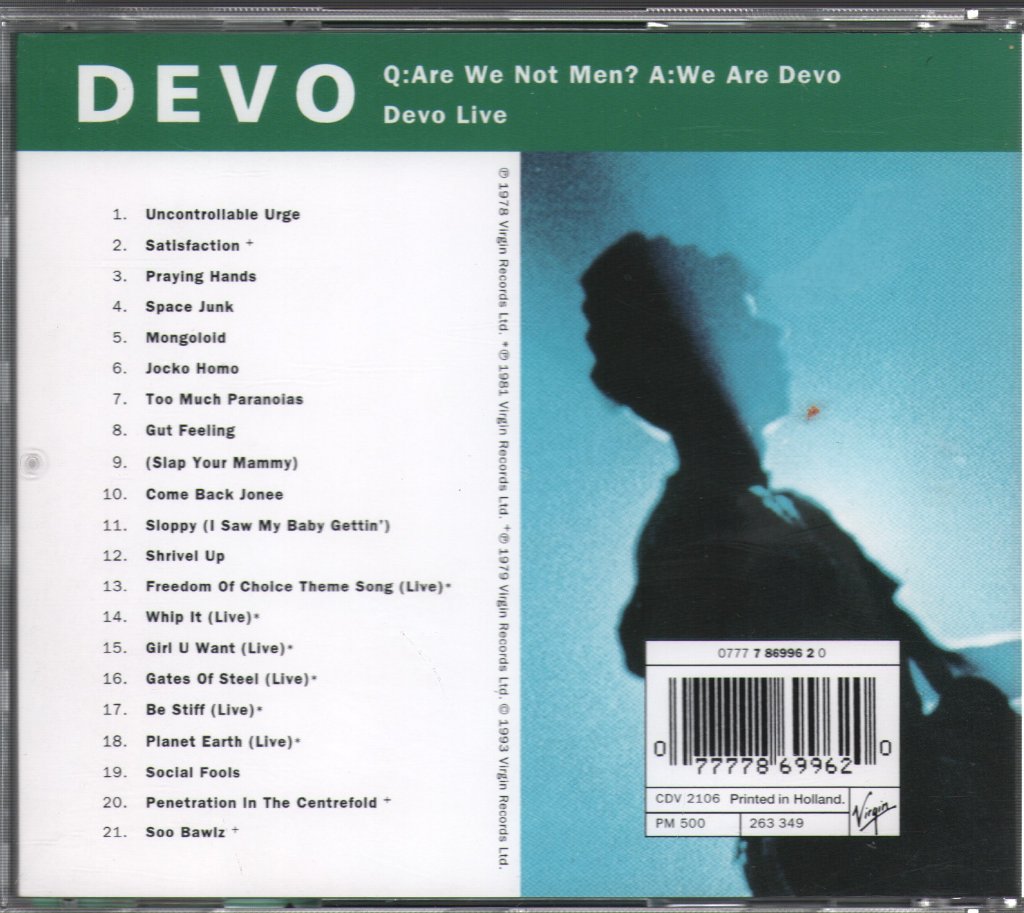 Devo - Q: Are We Not Men? A: We Are Devo / Devo Live - Cd