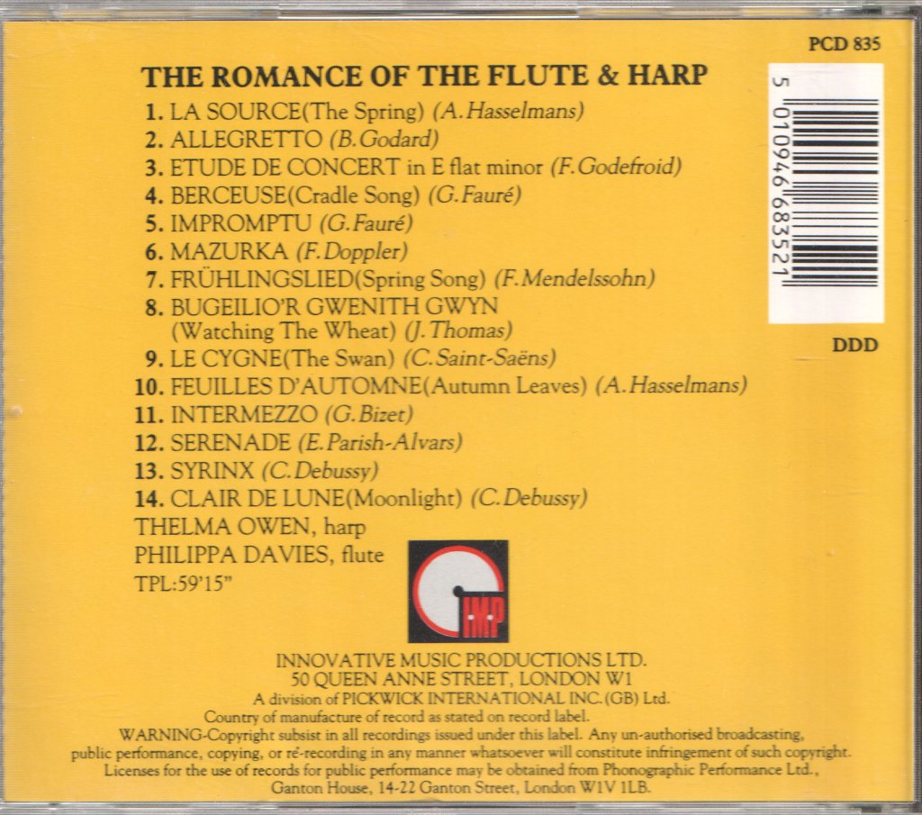 Philippa Davies, Thelma Owen - Romance Of The Flute & Harp - Cd