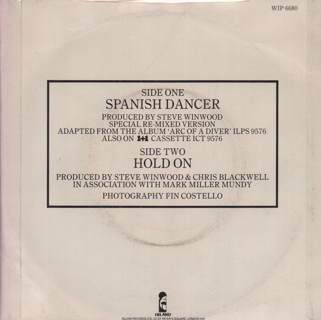 Steve Winwood - Spanish Dancer - 7 Inch