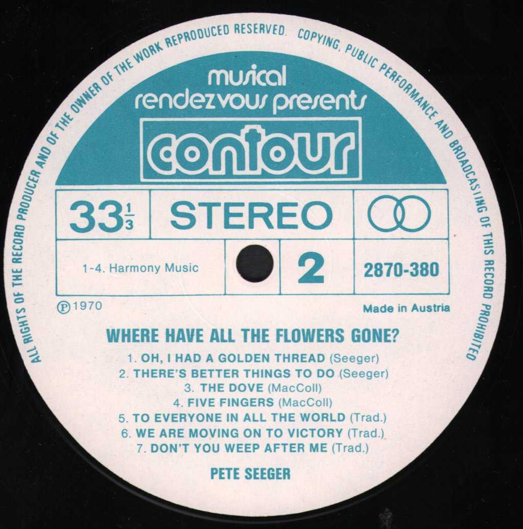 Pete Seeger - Where Have All The Flowers Gone - Lp