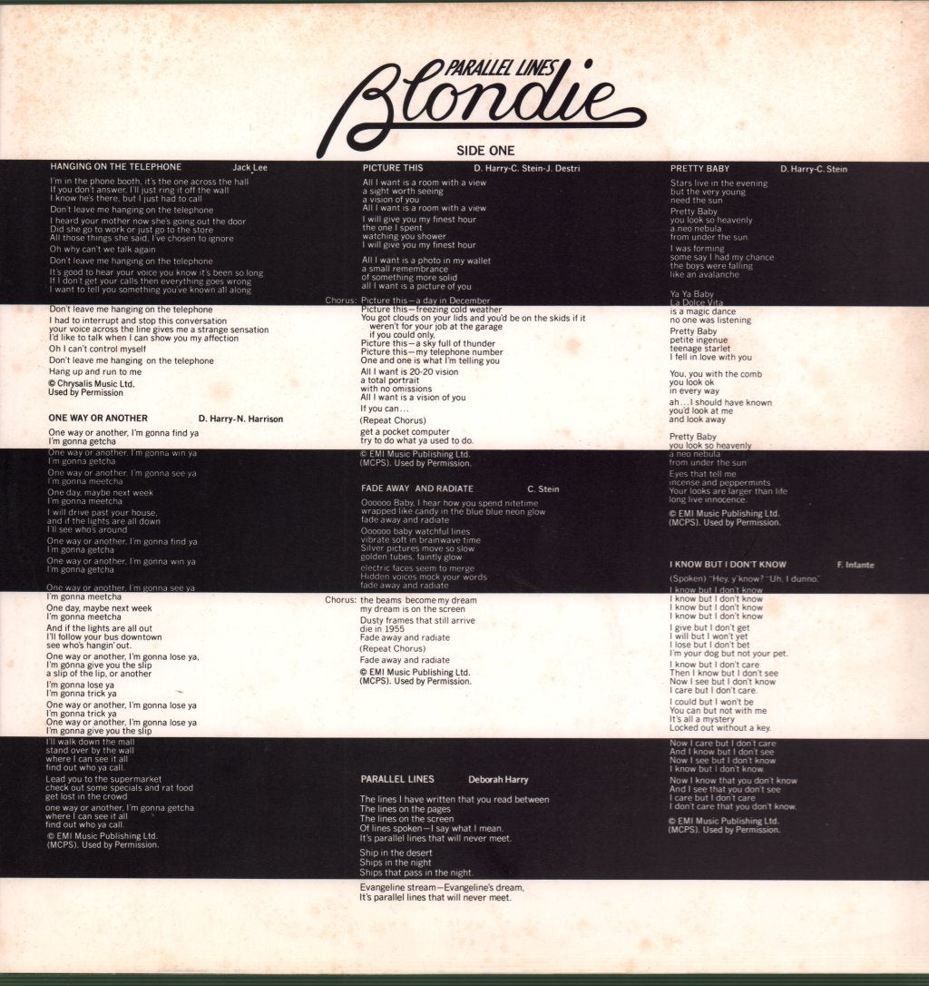 Blondie - Parallel Lines - Lp