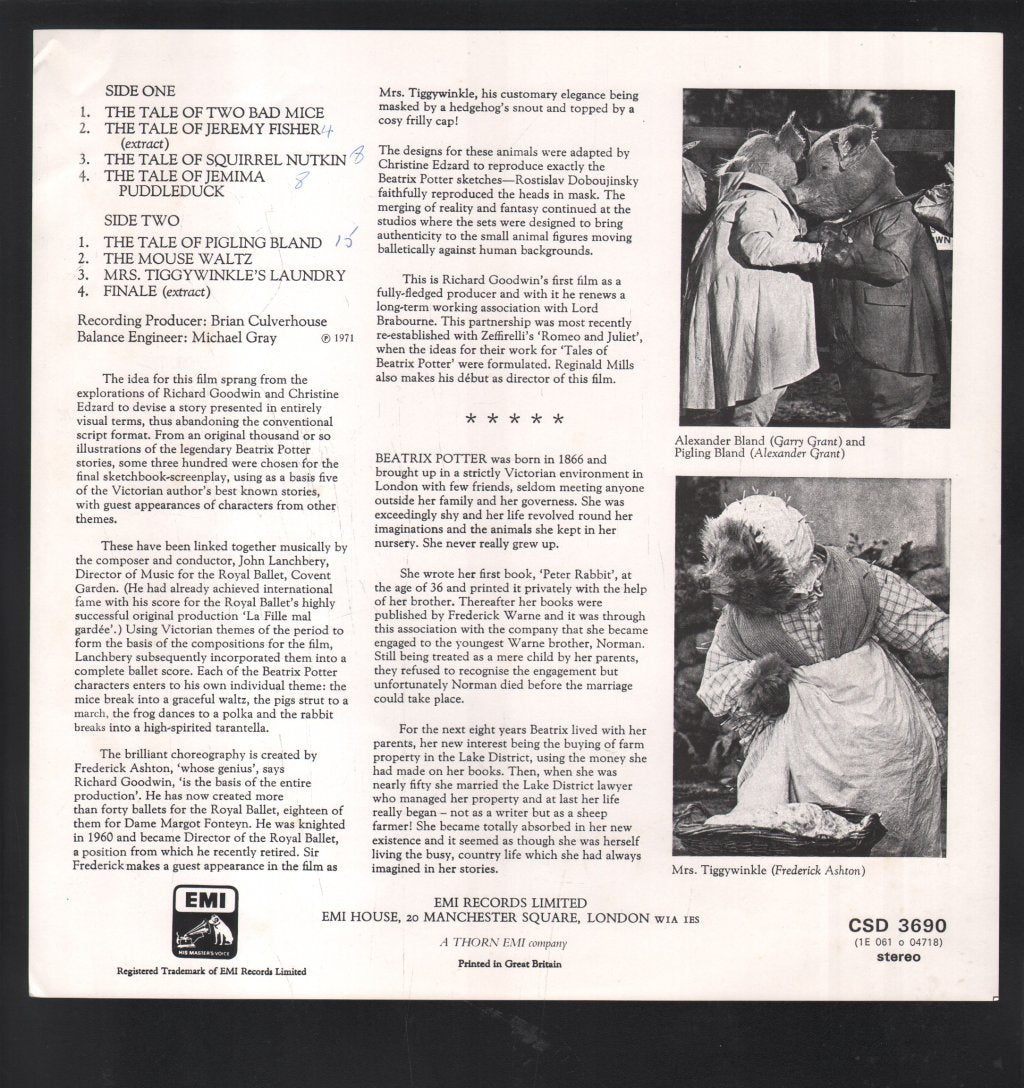 Tales Of Beatrix Potter - Music From The Film - Lp