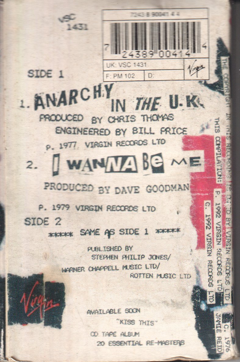 Sex Pistols - Anarchy In The UK - Cassette