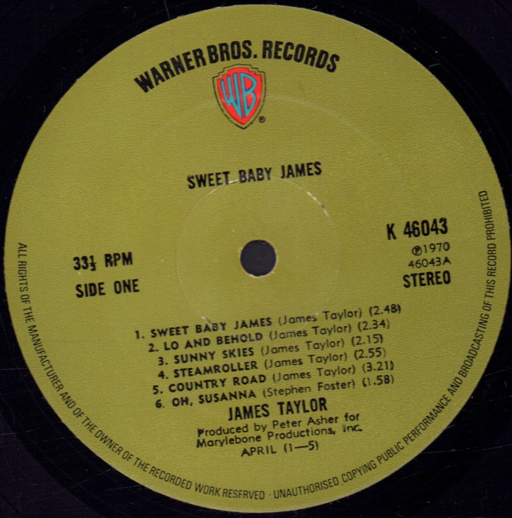 James Taylor - Sweet Baby James - Lp