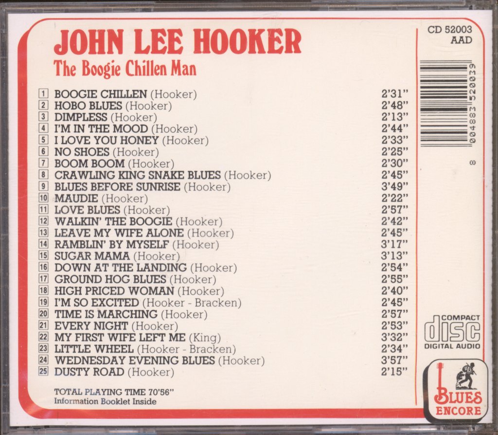 John Lee Hooker - Boogie Chillen Man - Cd