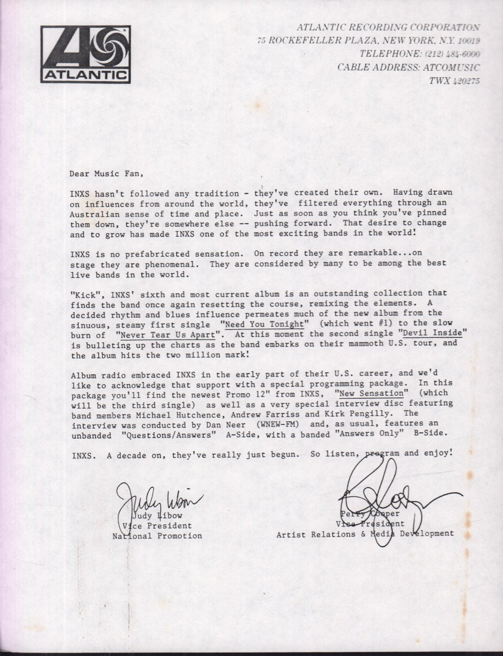 INXS - New Sensation Music & Interview - Double 12 Inch