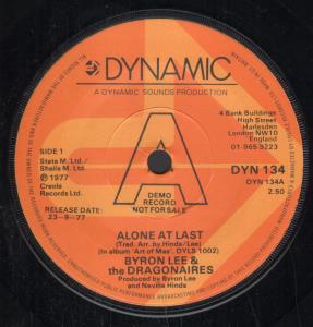 Byron Lee And The Dragonaires - Alone At Last - 7 Inch