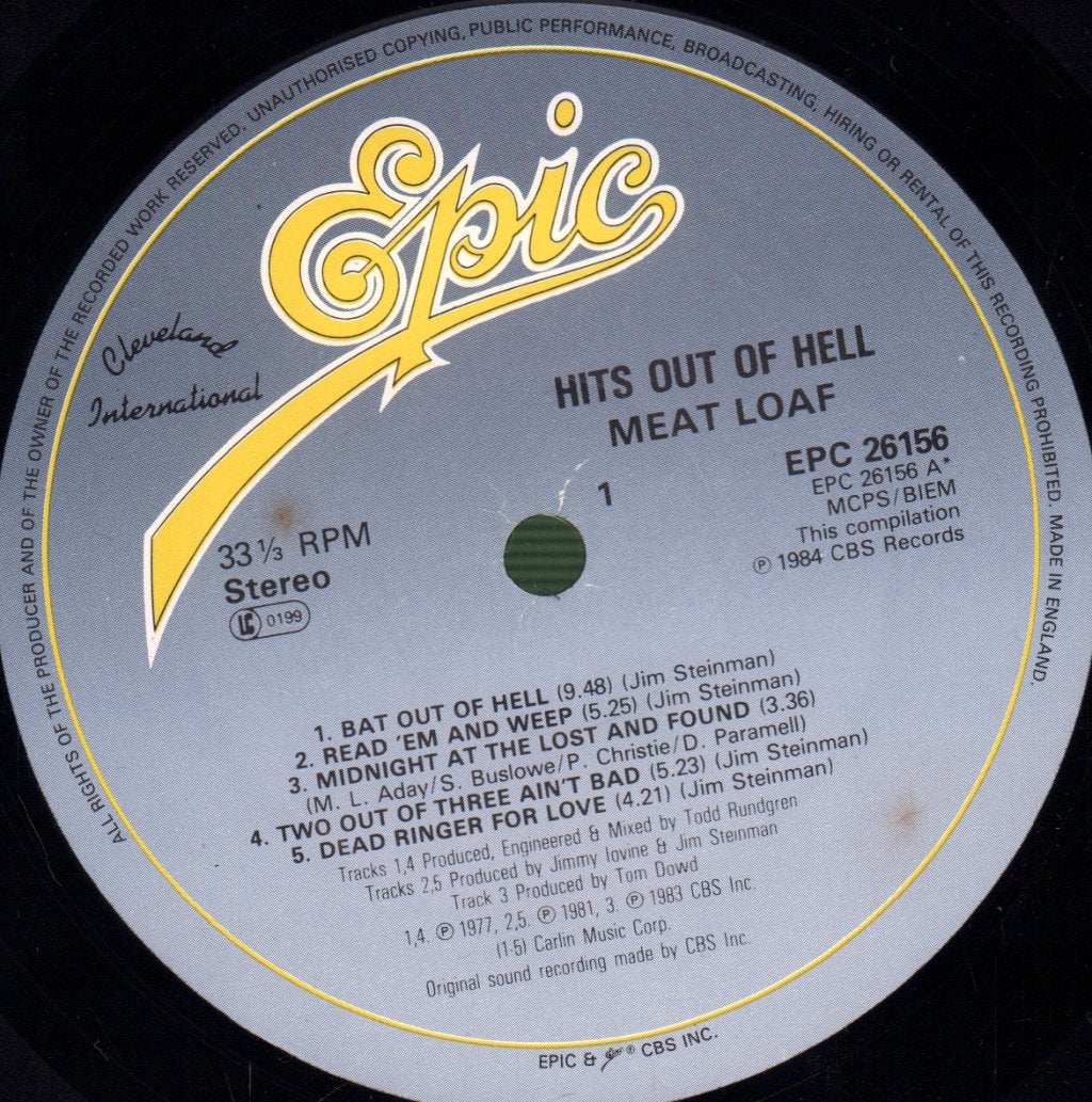Meat Loaf - Hits Out Of Hell - Lp