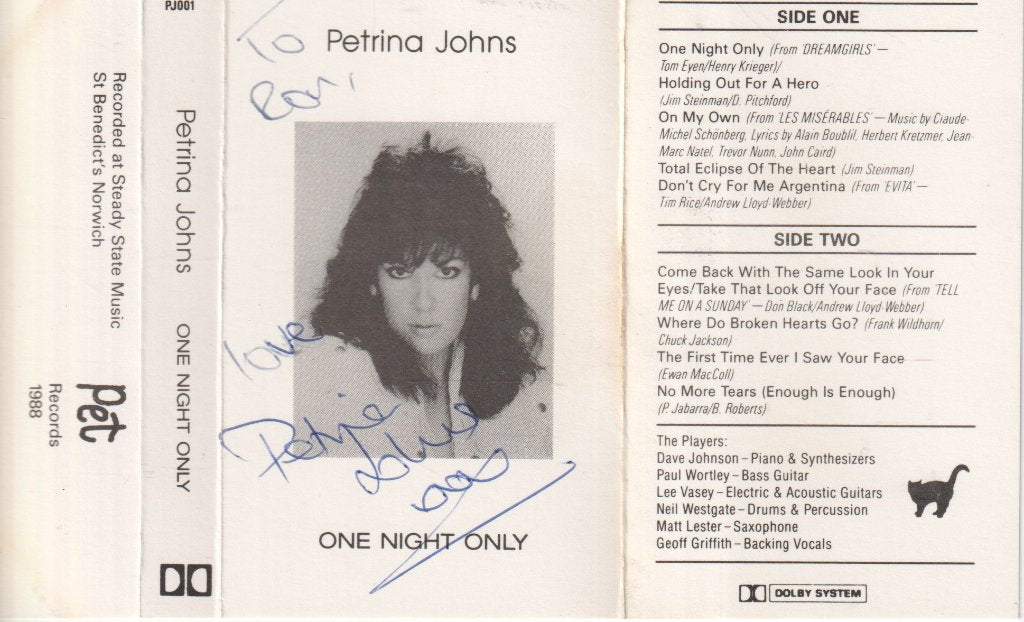 petrina johns (petrina johnson) - one night only - Cassette