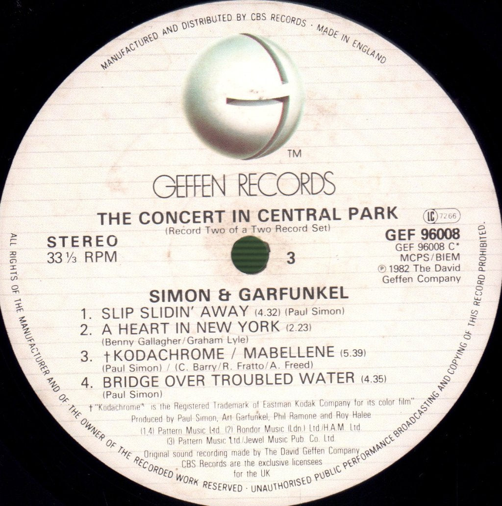 Simon And Garfunkel - Concert In Central Park - Double Lp