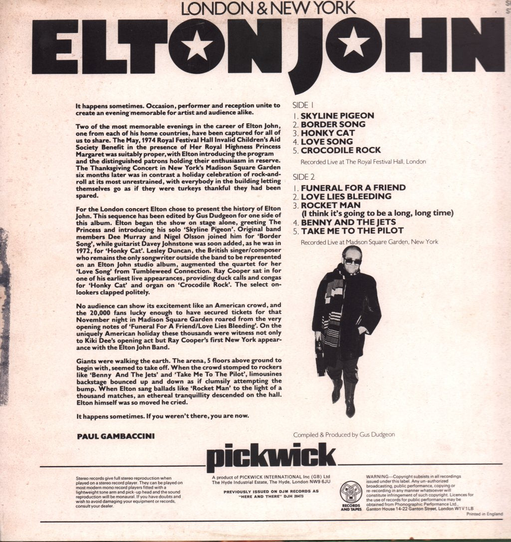 Elton John - London & New York - Lp