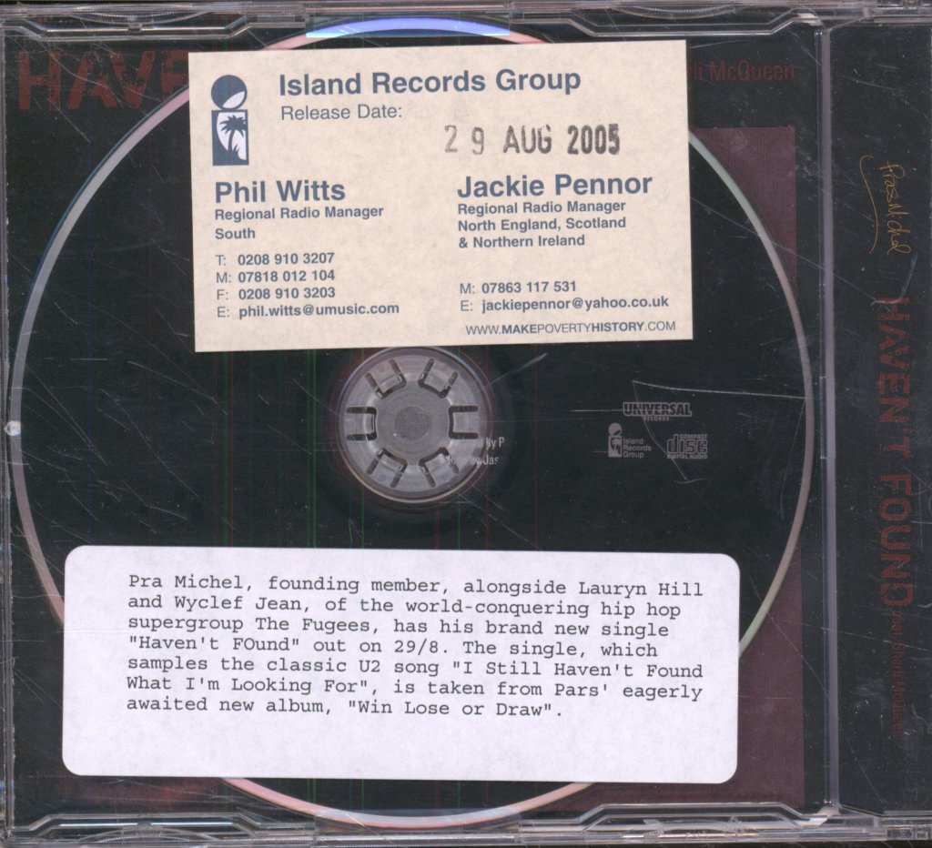 Pras Michel Featuring Sharli Mc Queen - Haven't Found - Cd