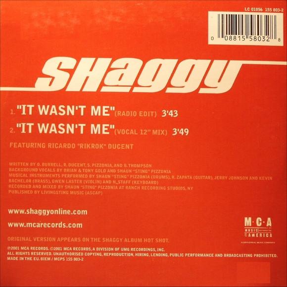 Shaggy Featuring Rikrok - It Wasn't Me - Cd