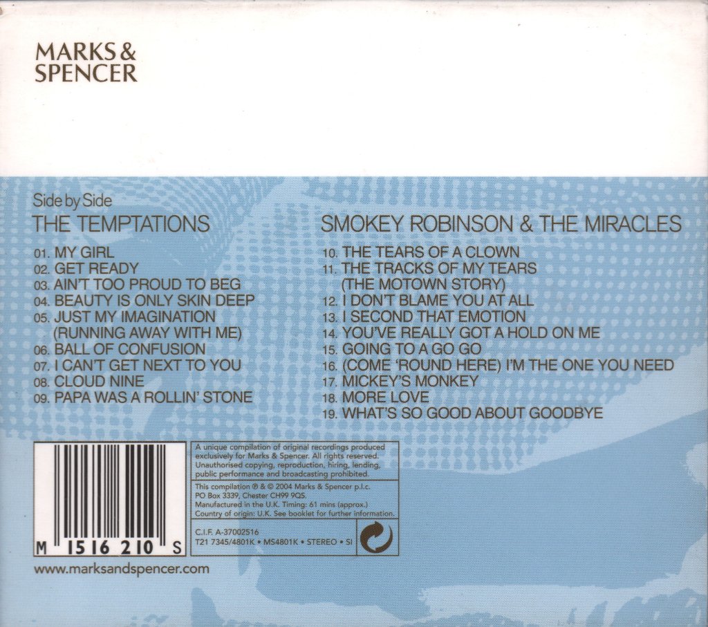 Temptations/Smokey Robinson and the Miracles - Side by Side - Cd