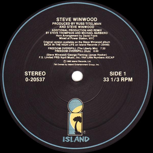 Steve Winwood - Freedom Overspill - 12 Inch