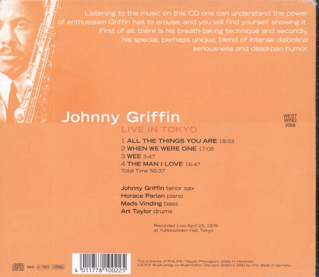 Johnny Griffin - Live In Tokyo - Cd