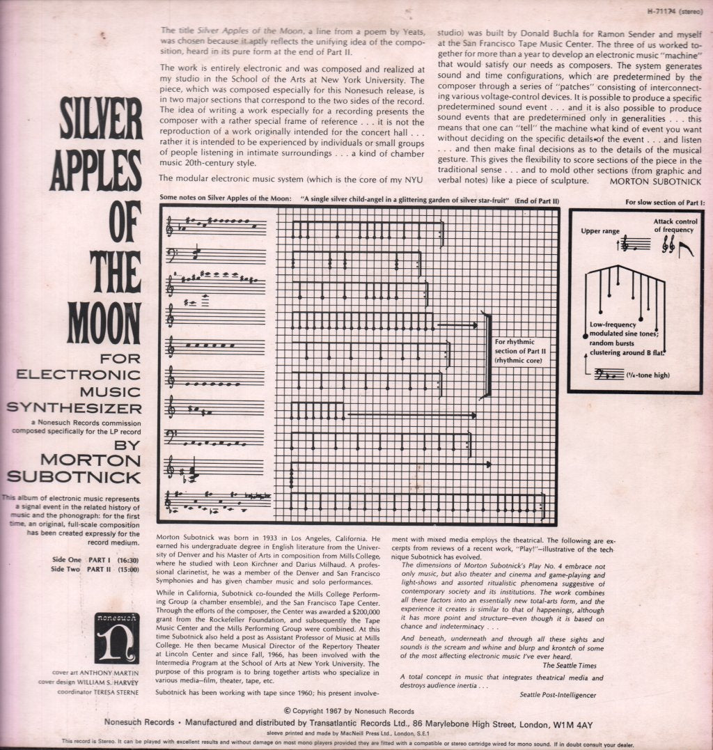 Morton Subotnick - Silver Apples Of The Moon - Lp