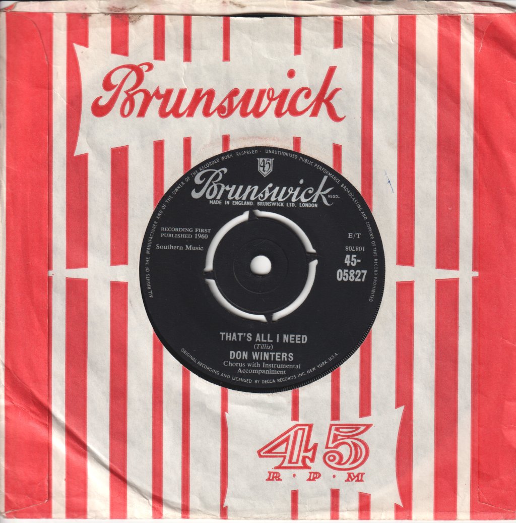 Don Winters - Someday Baby - 7 Inch