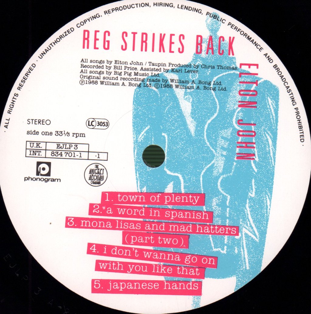 Elton John - Reg Strikes Back - Lp