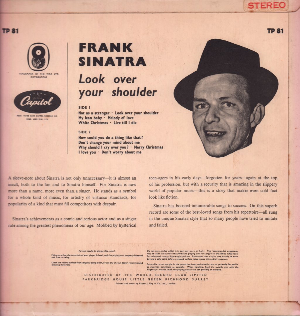 Frank Sinatra - Look Over Your Shoulder - Lp