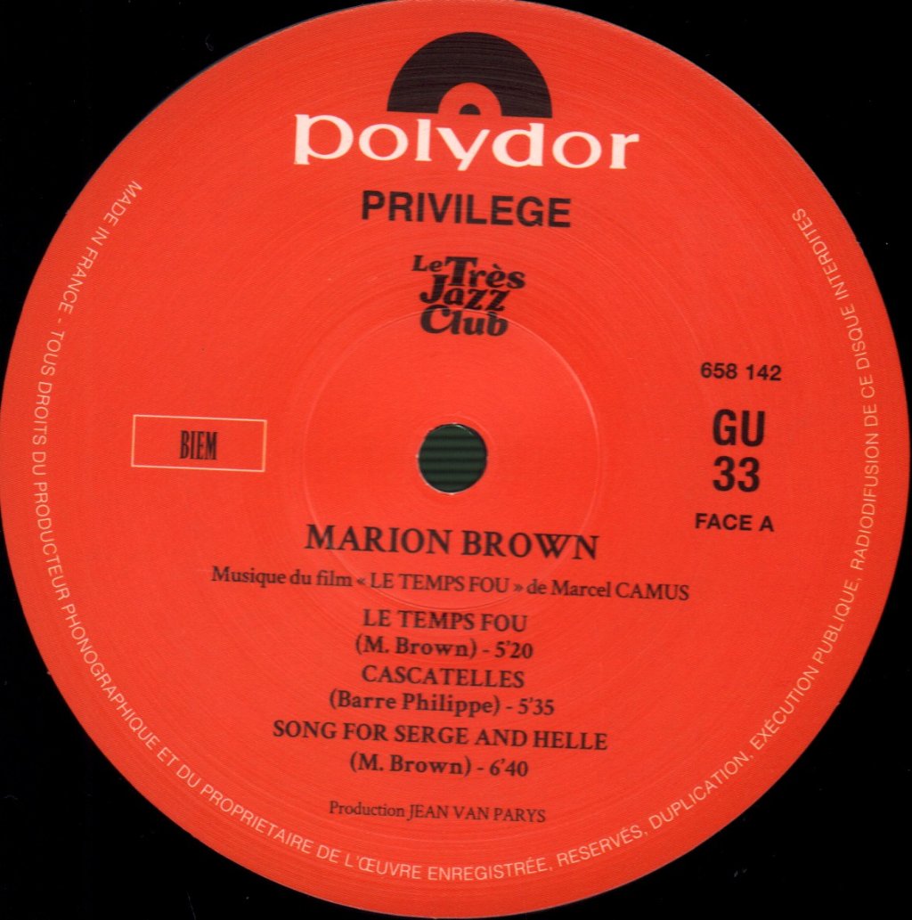 Marion Brown - Le Temps Fou - Lp