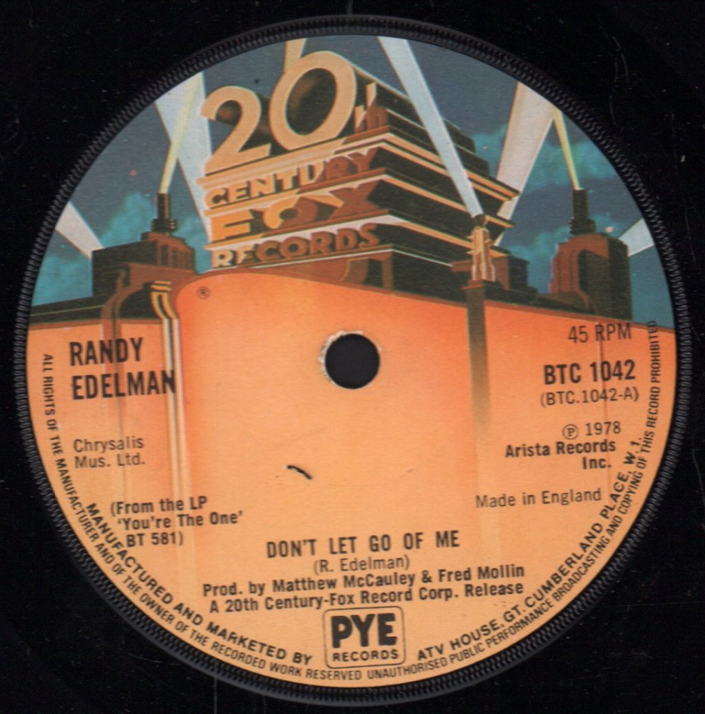 Randy Edelman - Don't Let Go Of Me - 7 Inch