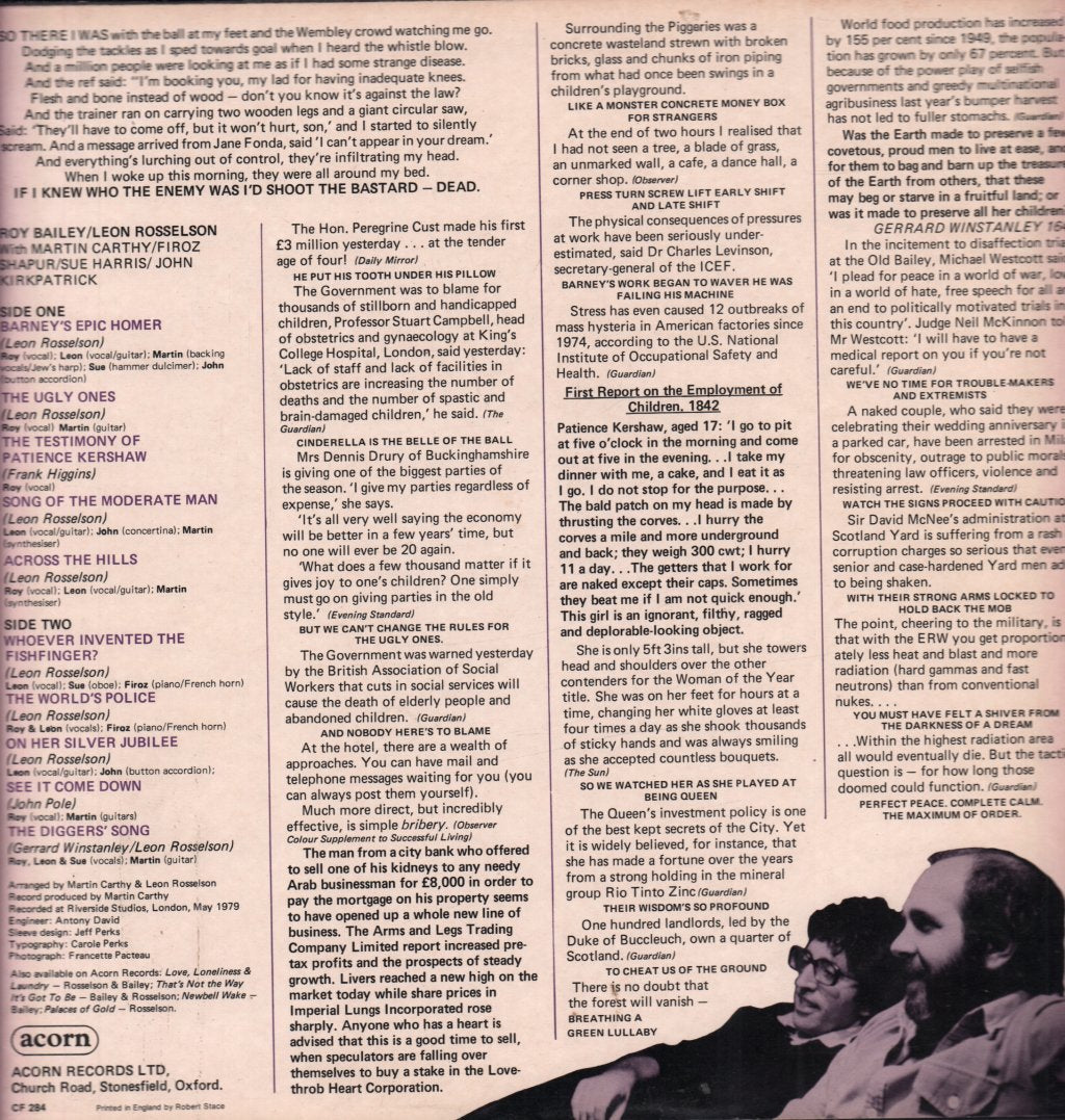 Roy Bailey And Leon Rosselson - If I Knew Who The Enemy Was - Lp