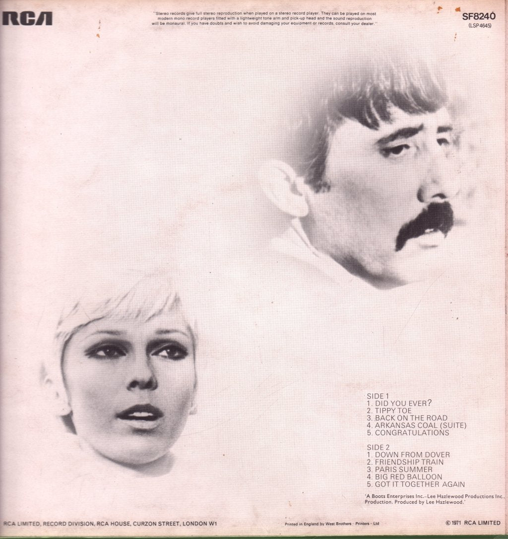 Nancy Sinatra And Lee Hazlewood - Did You Ever - Lp