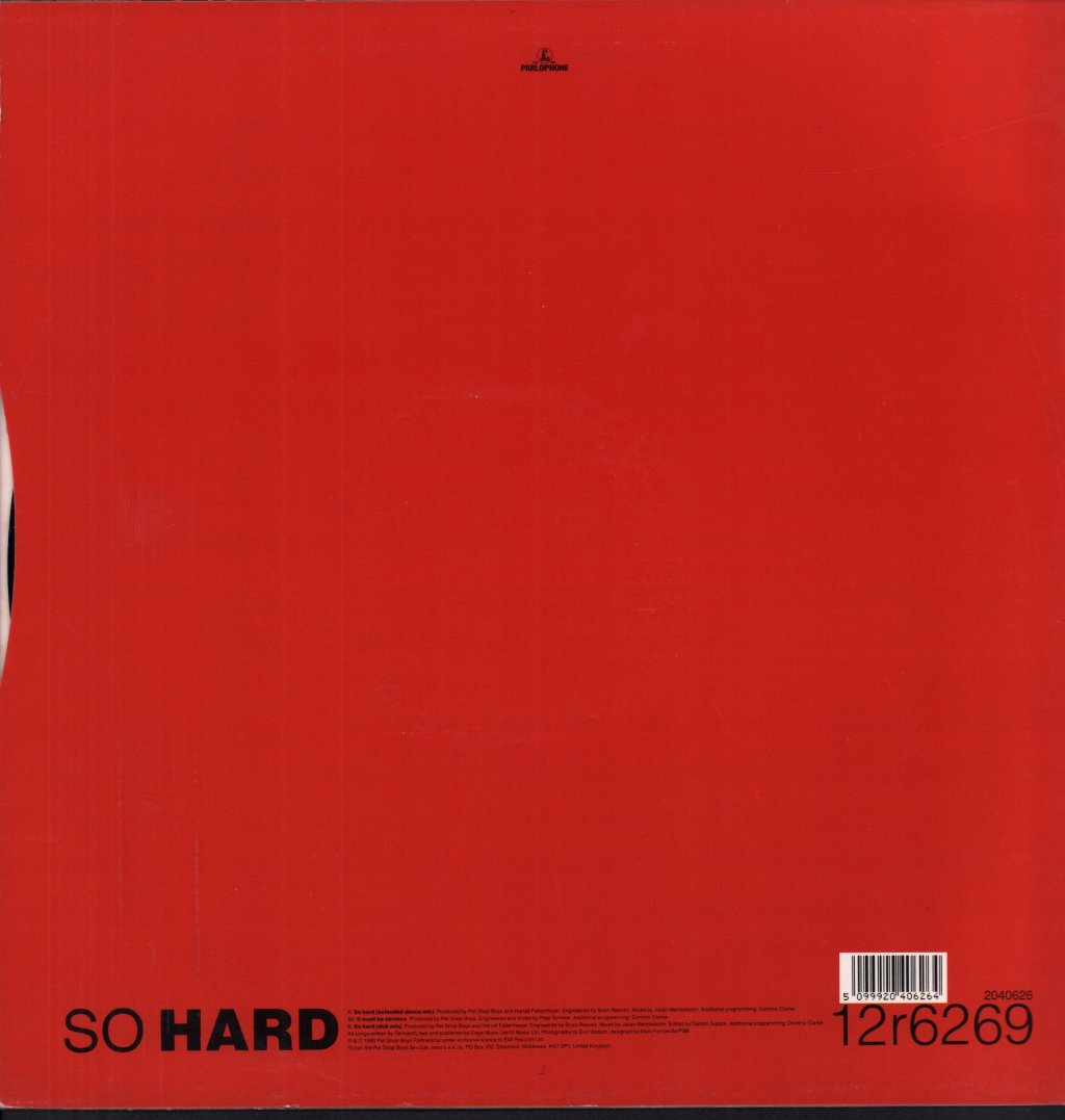 Pet Shop Boys - So Hard - 12 Inch