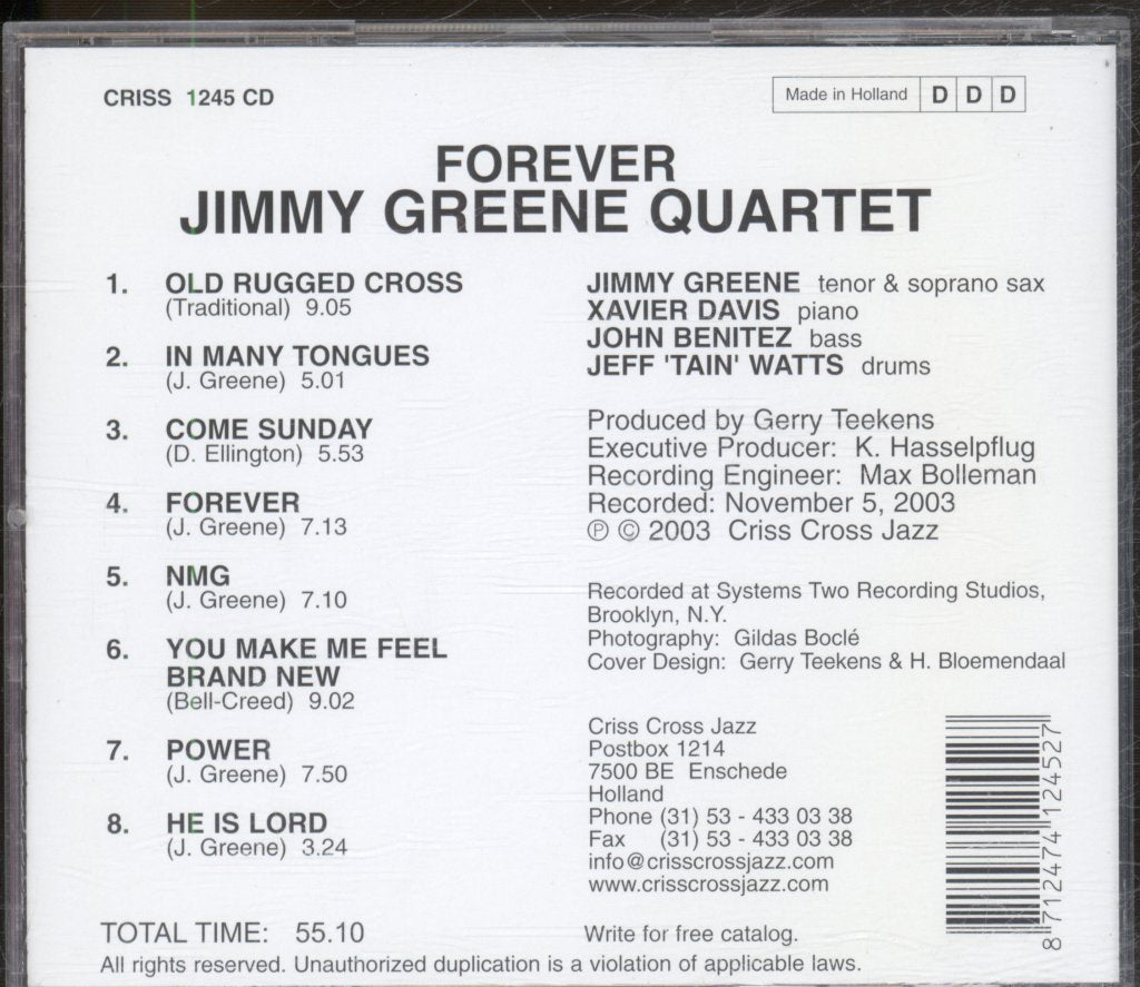 Jimmy Greene Quartet - Forever - Cd