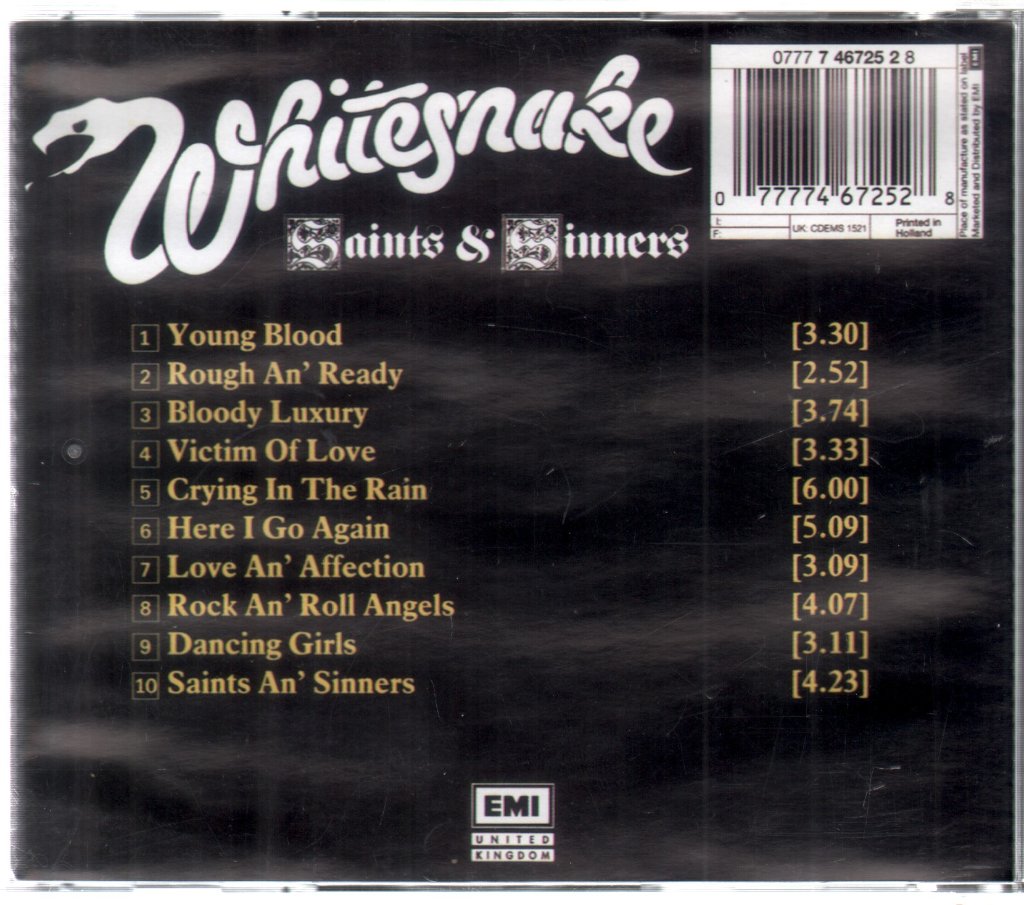 Whitesnake - Saints And Sinners - Cd