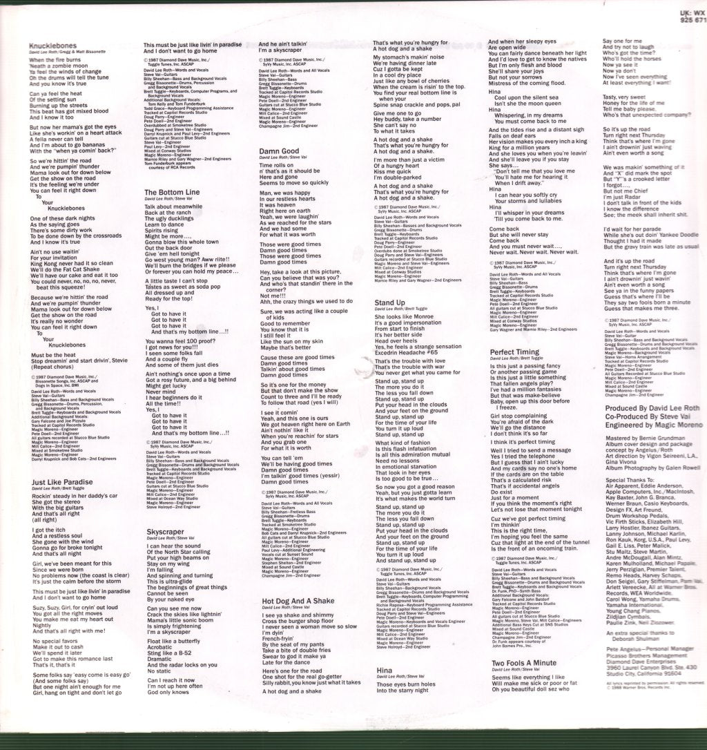 David Lee Roth - Skyscraper - Lp