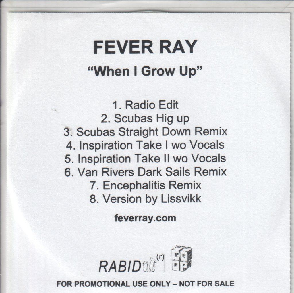 Fever Ray - When I Grow Up - Mixes - Cdr