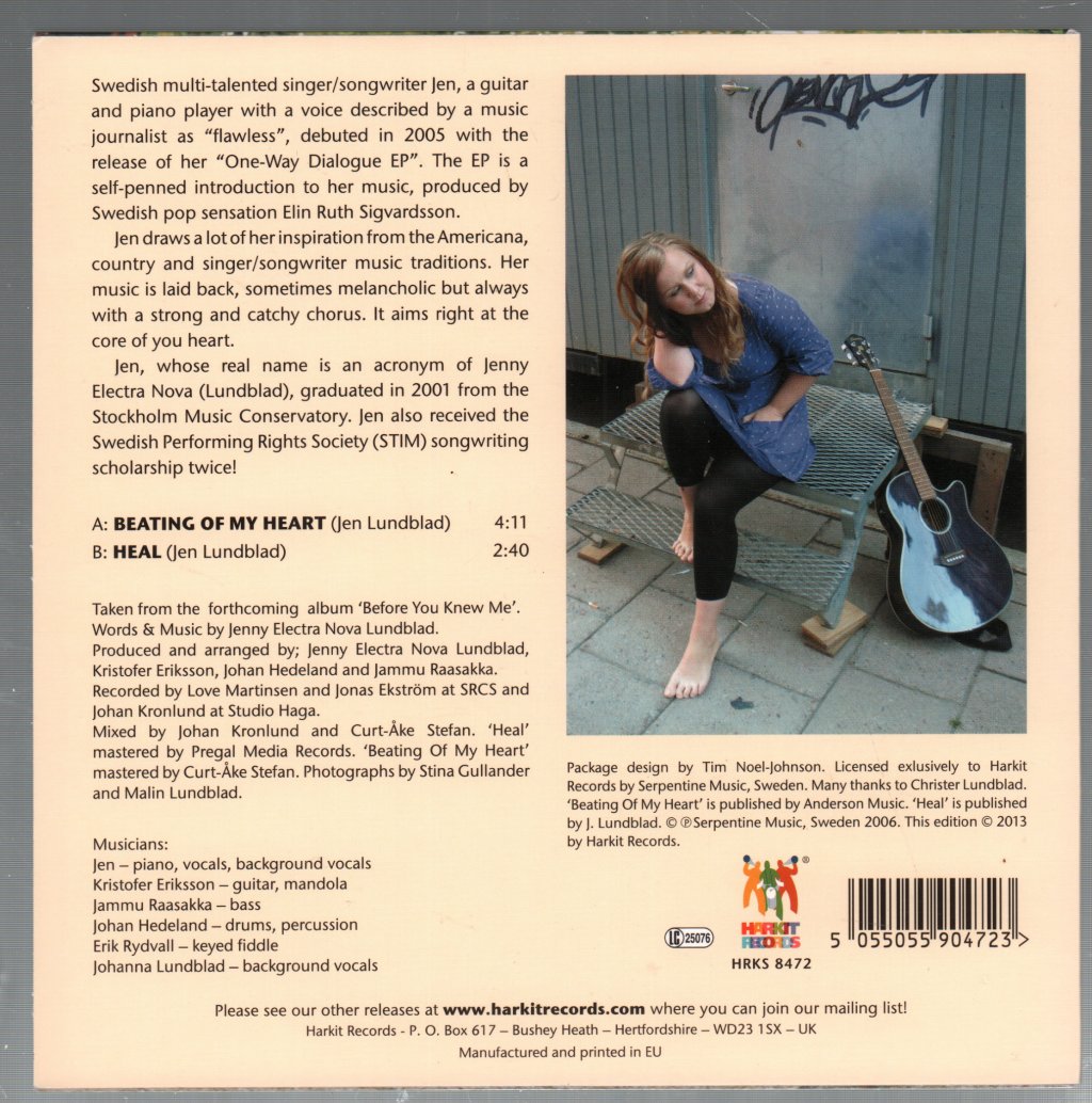 Jenny Lundblad - Beating Of My Heart - 7 Inch