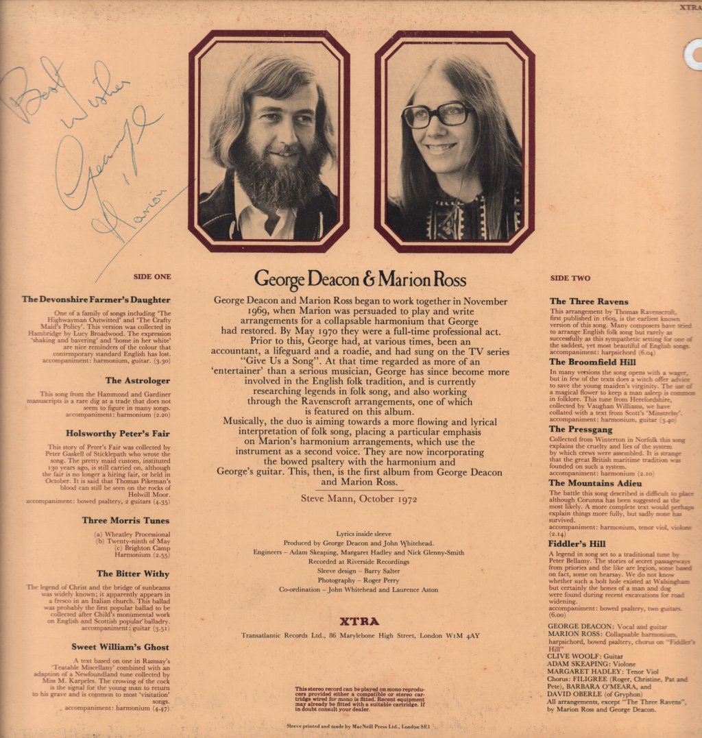 George Deacon And Marion Ross - Sweet Williams Ghost - Lp