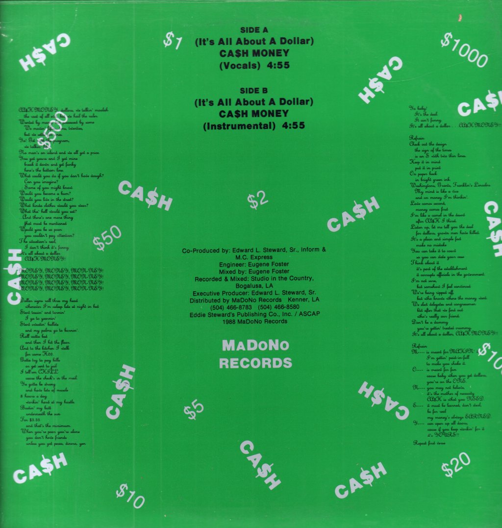 Inform - It's All About A Dollar Cash Money - 12 Inch