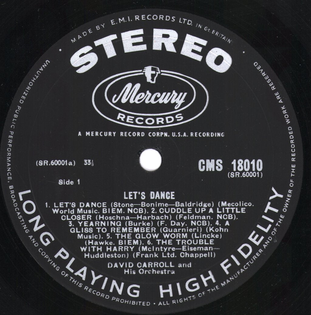David Carroll And His Orchestra - Let's Dance - Lp