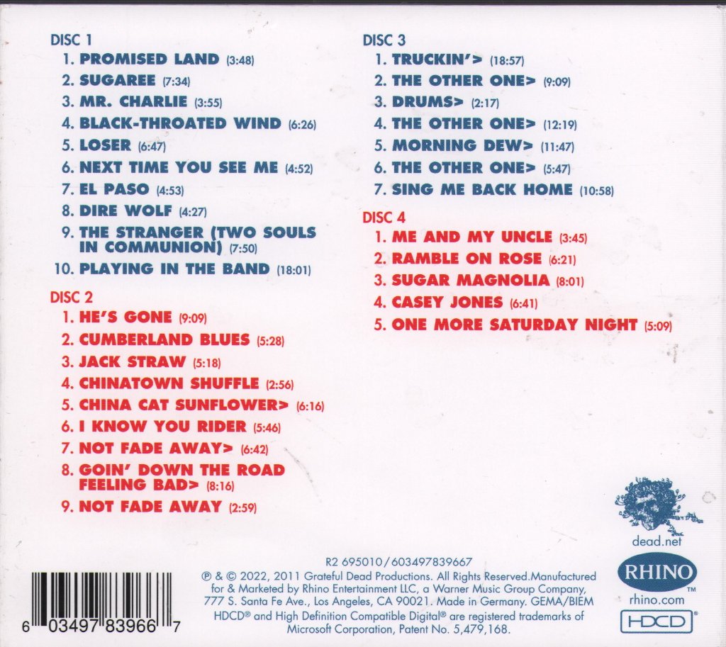 Grateful Dead - Lyceum Theatre London England 5/26/72 - Cd Set