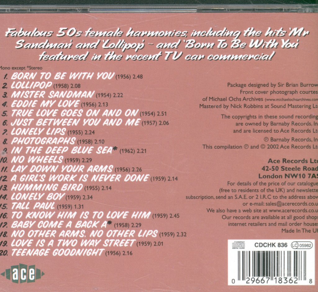 Chordettes - Born To Be With You - Cd
