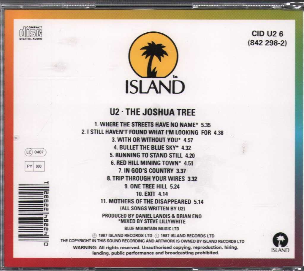 U2 - Joshua Tree - Cd