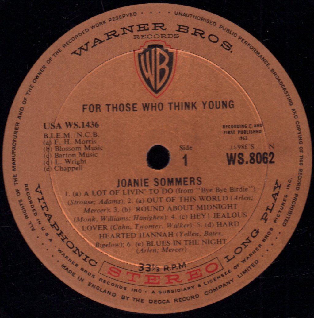 Joanie Sommers - For Those Who Think Young - Lp