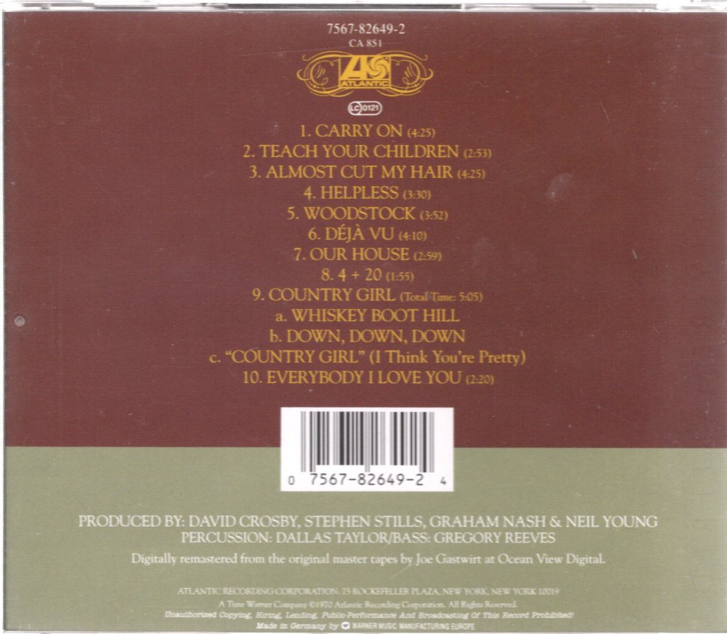 Crosby Stills Nash And Young - Deja Vu - Cd